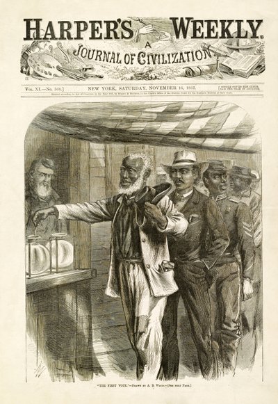 The First Vote, pub. Harpers Weekly, 1867 av Alfred Rudolph Waud