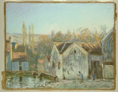 Et hjørne av Moret-sur-Loing av Alfred Sisley