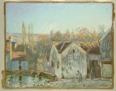 Et hjørne av Moret-sur-Loing av Alfred Sisley
