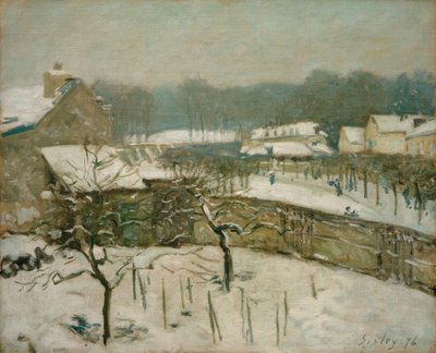 Louveciennes i snøen (snøstemning i Marly) av Alfred Sisley