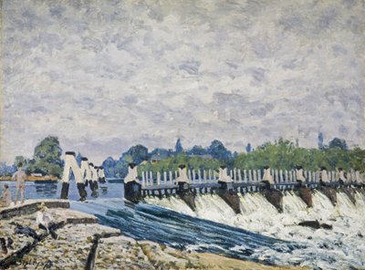 Molesey Weir, Hampton Court av Alfred Sisley