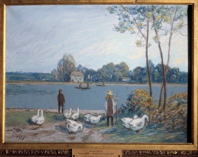 På kanten av Loing. Maleri av Alfred Sisley (1839 - 1899) av Alfred Sisley