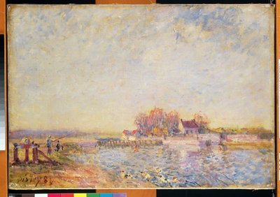 Elvescene med ender, 1881 av Alfred Sisley