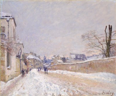 Rue Eugène Moussoir i Moret: Vinter av Alfred Sisley