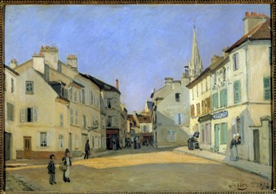 Rue de la Chaussée i Argenteuil eller Place in Argenteuil Maleri av Alfred Sisley (1839-1899). 1872. Størrelse 0,46x0,66 m. Paris, Musee d