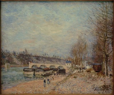 Saint-Mammès - Grått vær av Alfred Sisley