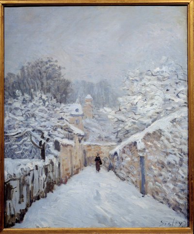 Snø på Louveciennes av Alfred Sisley
