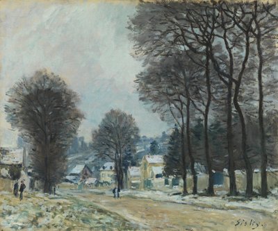 Snø ved Louveciennes, ca. 1874 av Alfred Sisley