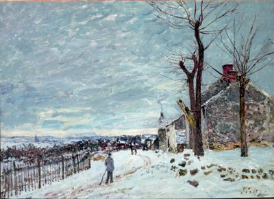 Snø i Veneux-Nadon av Alfred Sisley