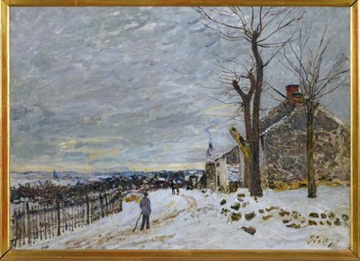 Snø i Veneux-Nadon, ca. 1880 (maleri på lerret) av Alfred Sisley