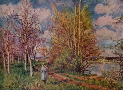 Spring on the River Banks, sent på 1800-tallet. 1941 av Alfred Sisley