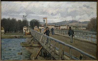 The Argenteuil Footbridge - olje på lerret av Alfred Sisley