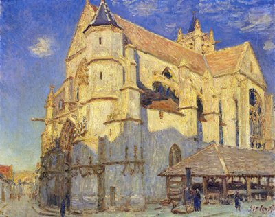 Kirken i Moret, Frosty Weather, 1893 av Alfred Sisley