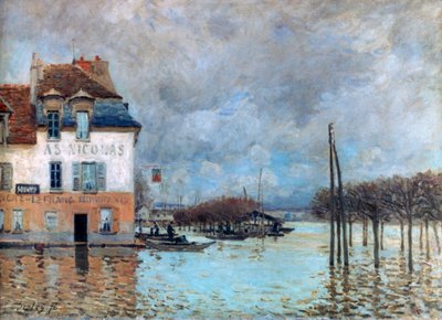 Flommen ved Port-Marly, 1876 av Alfred Sisley