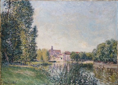 The Loing and the Church at Moret, 1886 av Alfred Sisley