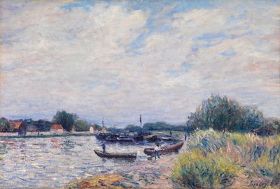 The Loing at Saint-Mammes, ca. 1859-99 (olje på lerret) av Alfred Sisley