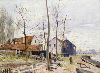 The Mills of Moret, med Rising Sun; The Mills of Moret, ved soloppgang, 1889 av Alfred Sisley