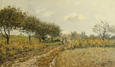 Stien på landsbygda; Veien på landsbygda, 1876 av Alfred Sisley