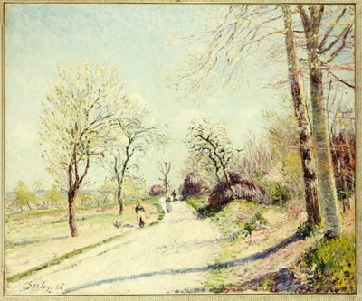 Veien fra Veneux til Moret på en vårdag, 1886 av Alfred Sisley
