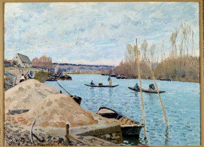 Seinen i Port, Marly, sandhaug av Alfred Sisley