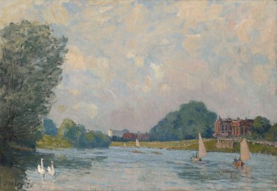 Themsen ved Hampton Court, 1874 av Alfred Sisley