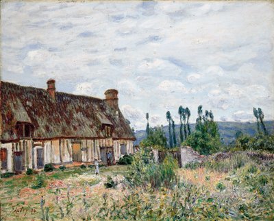 Den forlatte hytta med stråtak, 1894 av Alfred Sisley