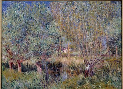 Piljer ved bredden av elva Orvanne. Maleri av Alfred Sisley (1839 - 1899) av Alfred Sisley