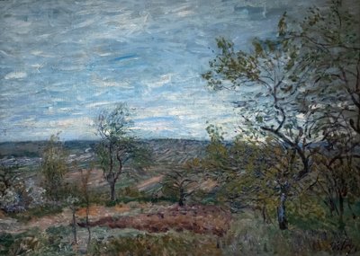 Vindfull dag på Veneux av Alfred Sisley
