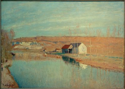 Loing og Coteaux de St. Nicaise - Soleil de Mars av Alfred Sisley