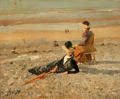 A.Stevens, En vakker dag i Le Tréport av Alfred Emile Stevens