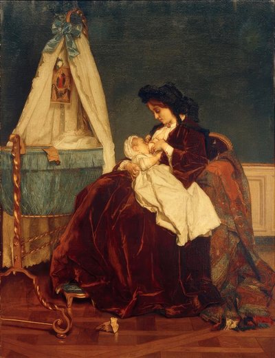 Alfred Stevens, kunstnerens kone og sønn Léopld av Alfred Emile Stevens