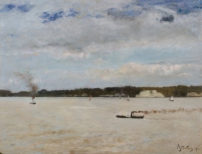 Honfleur Bay. 1891 av Alfred Emile Stevens
