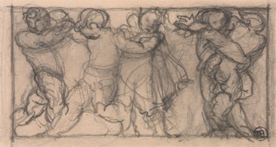 Gruppe av kjeruber (design for en frise?) av Alfred Emile Stevens