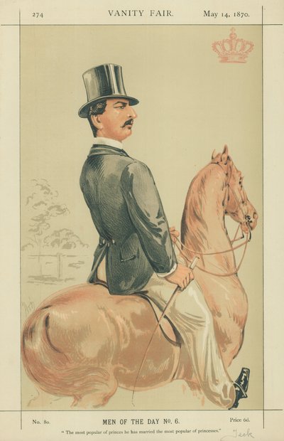 HSH The Duke of Teck, den mest populære av prinsene han har giftet seg med den mest populære av prinsessene, 14. mai 1870, Vanity Fair tegneserie av Alfred Thompson