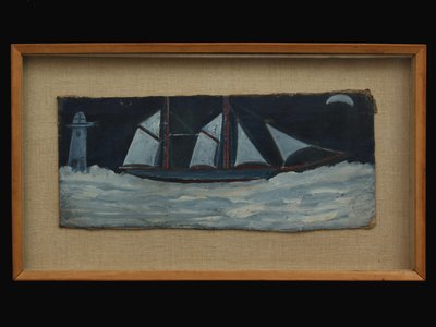 Tråler utenfor Cornwall-kysten, ca. 1930 av Alfred Wallis