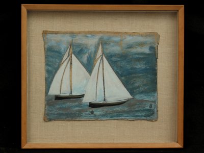 To seilbåter, ca. 1930 av Alfred Wallis