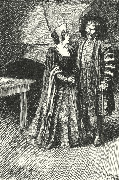 Margaret Roper, eldste datter av Sir Thomas More, besøkte faren i fengselet, 1535 av Alfred Wallis Mills