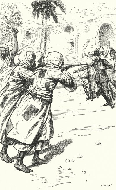 Mord på general Charles George Gordon av Mahdistene, Khartoum, Sudan, 1885 av Alfred Wallis Mills