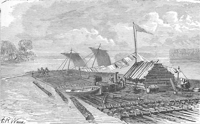 Das Floß, 1883 von Alfred Rudolph Waud