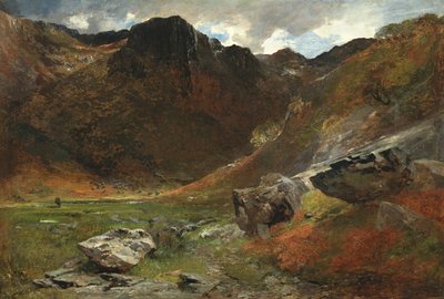 En myrlendt glen fra naturen av Alfred William Hunt