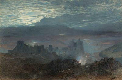 Slott med et elvemunning bortenfor, 1856 av Alfred William Hunt