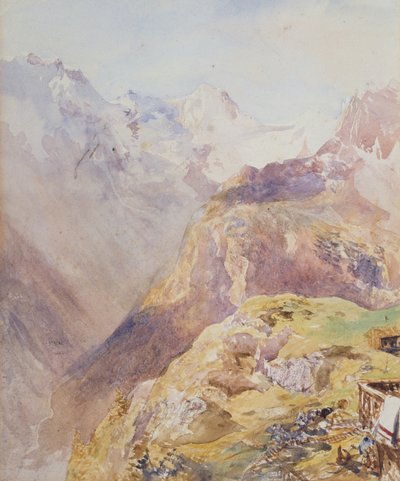Lauterbrunnen-dalen fra Murren av Alfred William Hunt