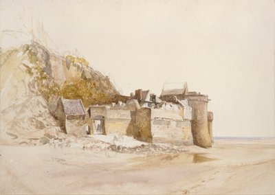Mont St Michel, Den ytre porten, c1876 av Alfred William Hunt