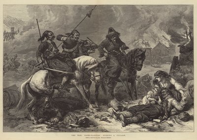 Krigen, Bashi-Bazouks brenner en landsby av Alfred William Hunt
