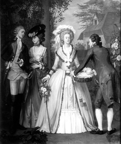 Marie-Antoinette (1755-93) av Habsbourg-Lorraine, dronning av Frankrike og Navarre, som gjeterinne ved Trianon (bw print) av Alfred Wilson Cox