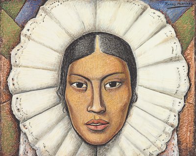 Tehuana, ca. 1930 (gouache og fargestift på papir) av Alfredo Ramos Martinez