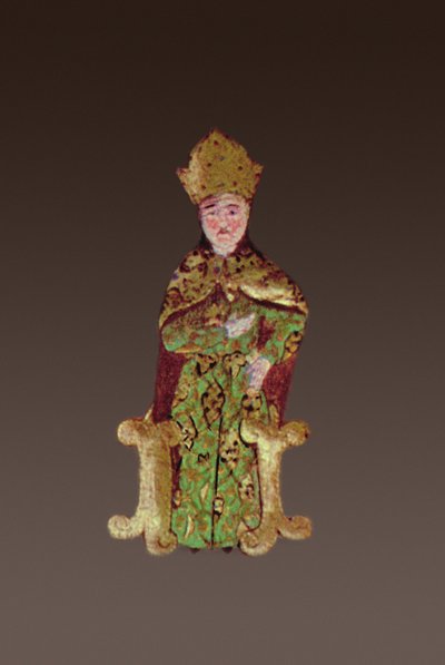 Kongen av Ungarn, Lajos II 1506-26 i råd før slaget ved Mohacs i 1526, 1558 blekk og bladgull på vellumdetalj av 290004 av Ali Amir Beg