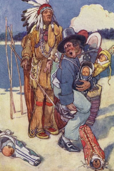 Sykepleier til Papooses! (farge litho) av Alice Bolingbroke (after) Woodward
