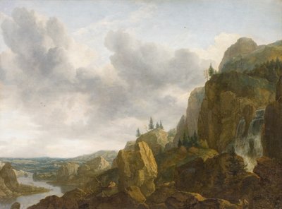 Nordlig fjelllandskap med foss av Allaert van Everdingen