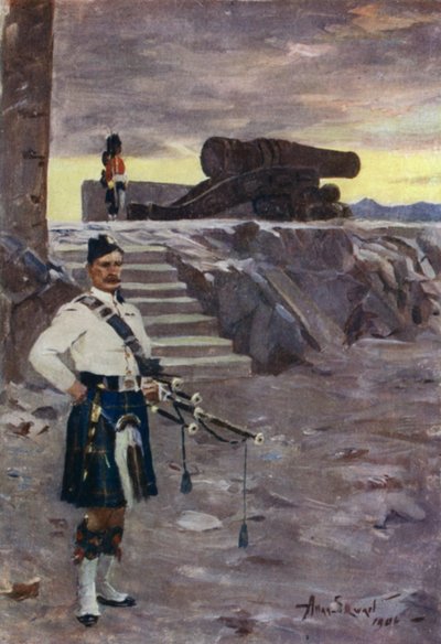 Mons Meg (farge litho) av Allan Stewart